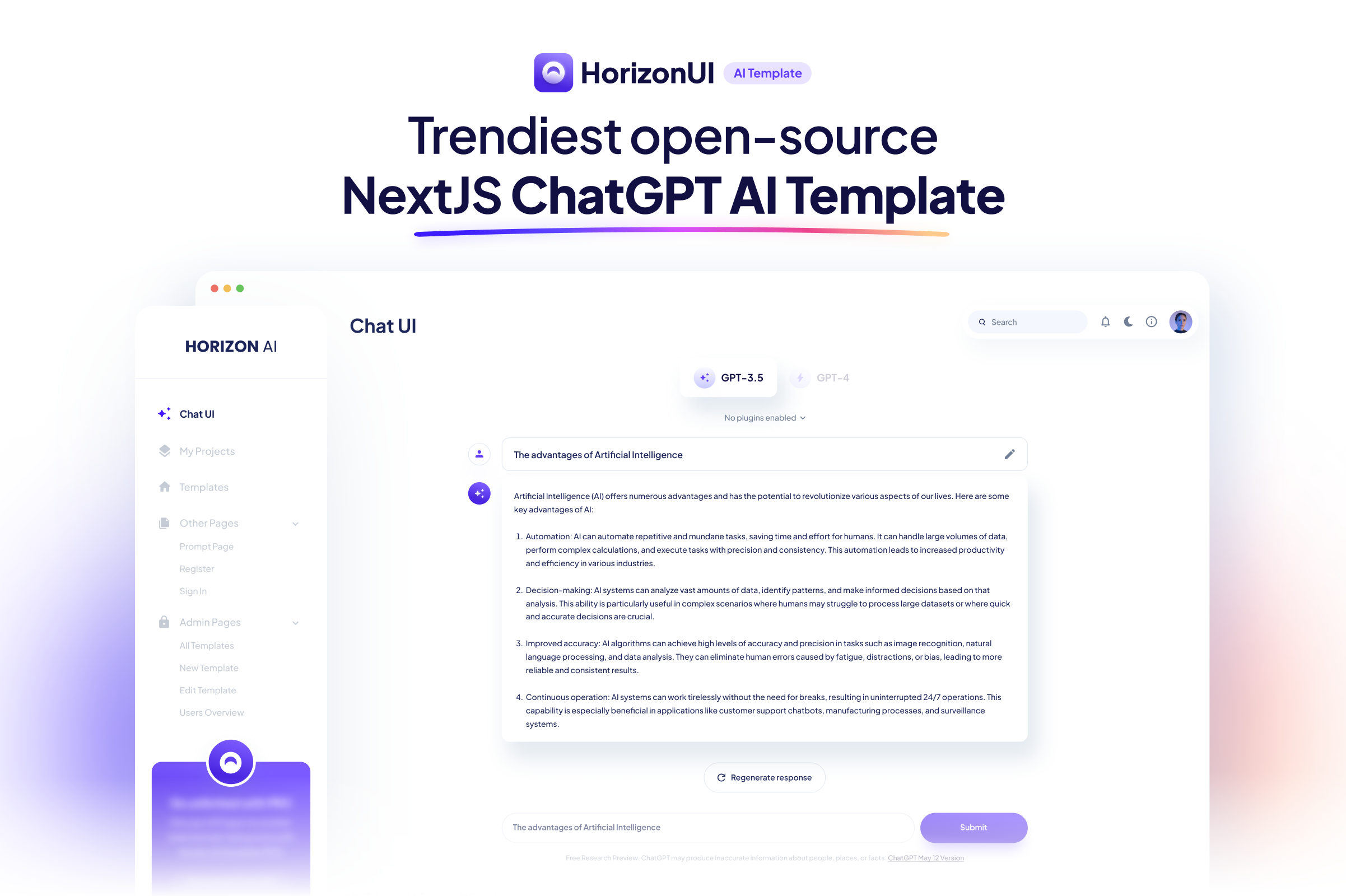 Horizon ChatGPT AI Template: 打造下一代AI网络应用的开源利器 - 懂AI