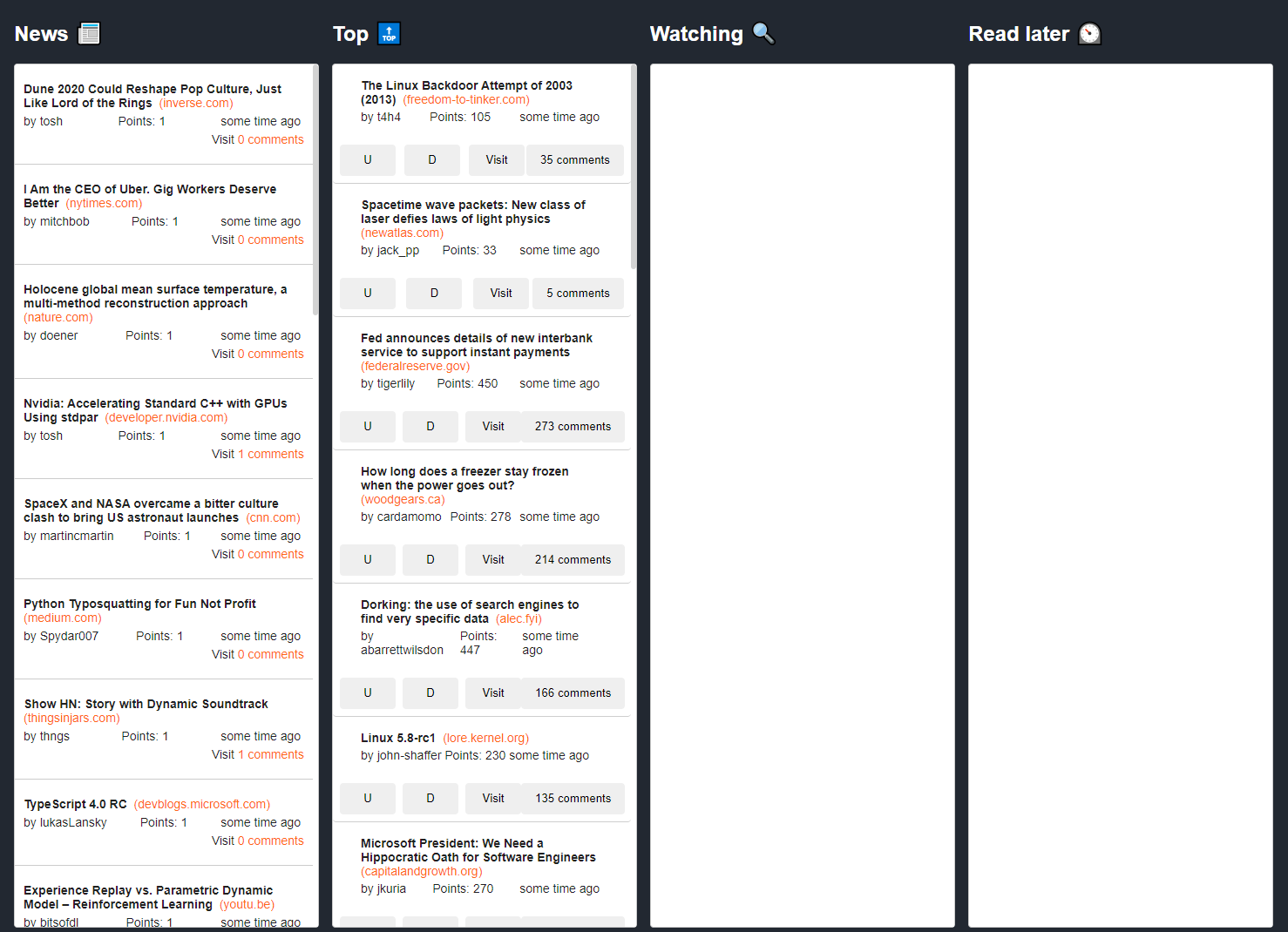 Screenshort of hn-kanban