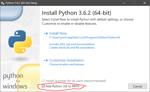 Add Python to PATH