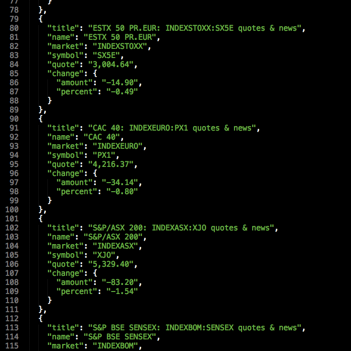 image of console output