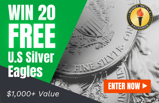 Win 20 Free U.S. Silver Eagles - $1,000 value