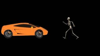 skeleton hit by car