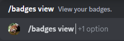 badges view commands