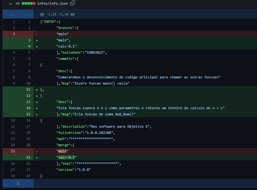 Modificações no info.json