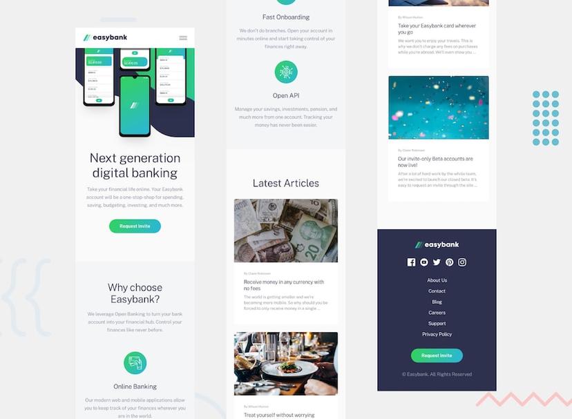 Preview Easy Banck Landing Page