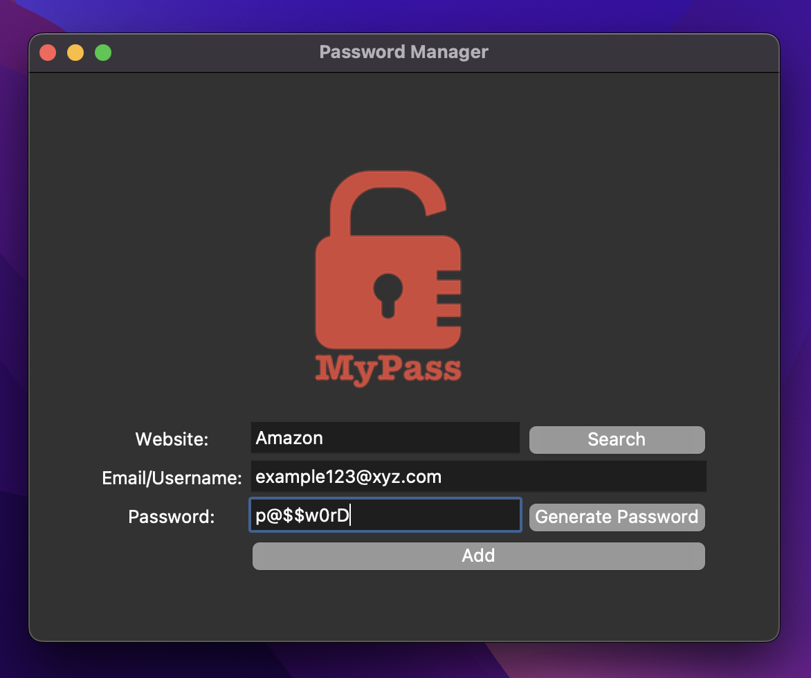password manager screenshot