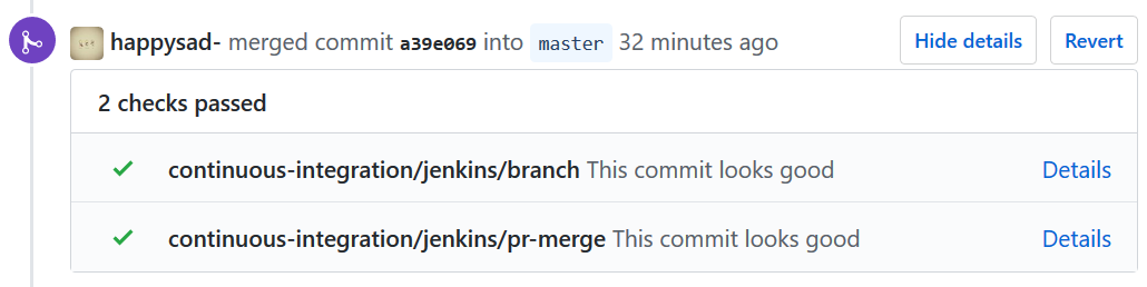 jenkins ci check message