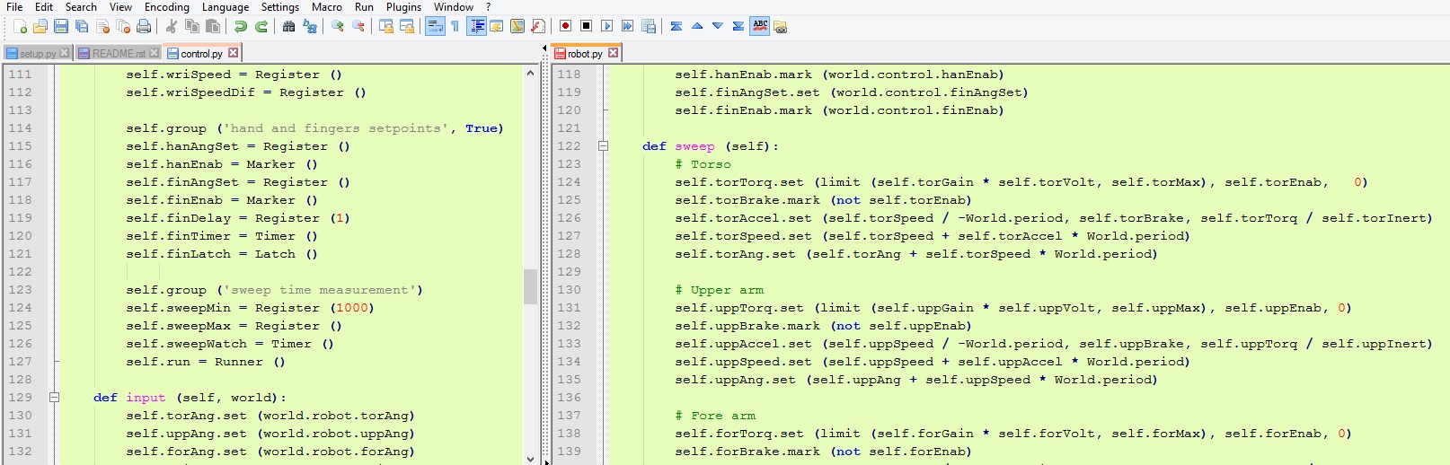 Coding is text oriented, enabling simple and fast editing, but functional behaviour resembles circuit logic, with elements like markers, timers, oneshots, latches and registers