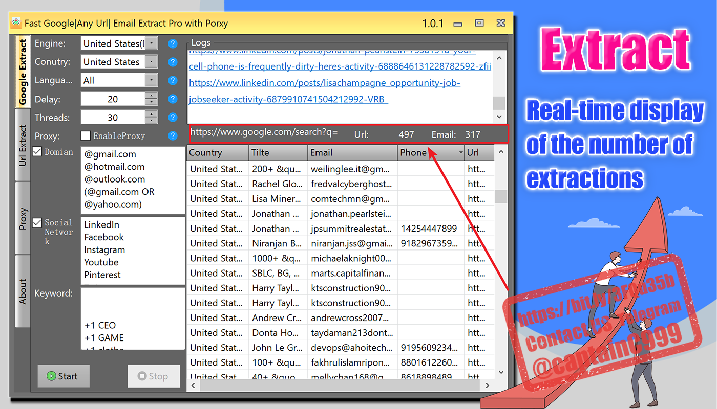 Fast Google Email|Phone Extract Pro