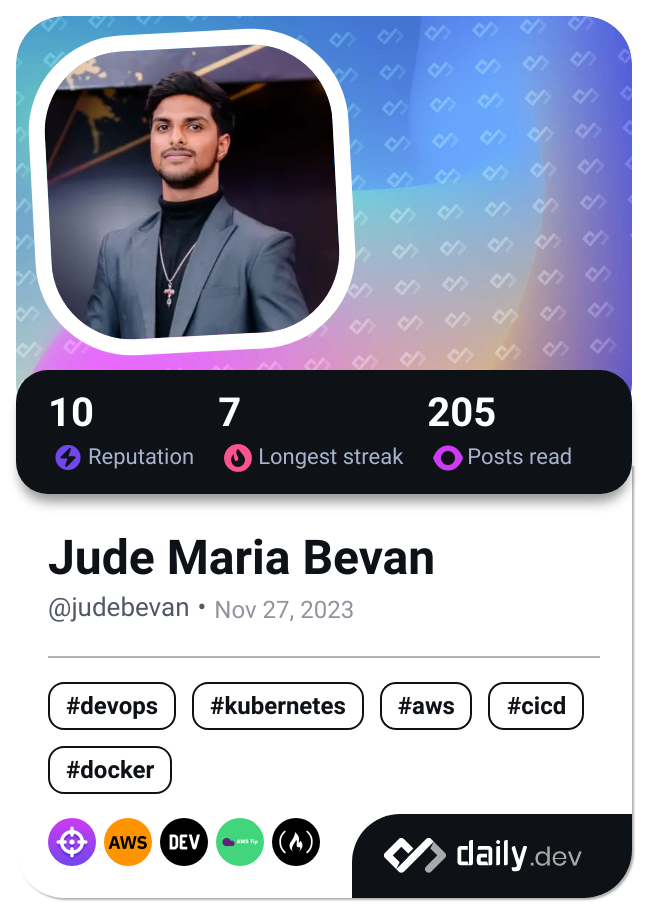 Jude Maria Bevan's Dev Card