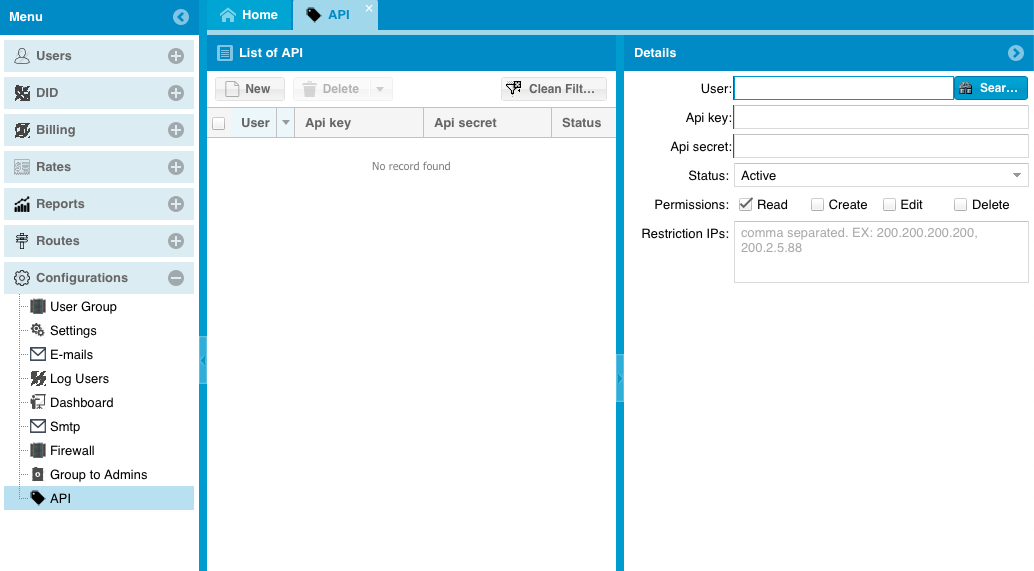 magnusbilling API