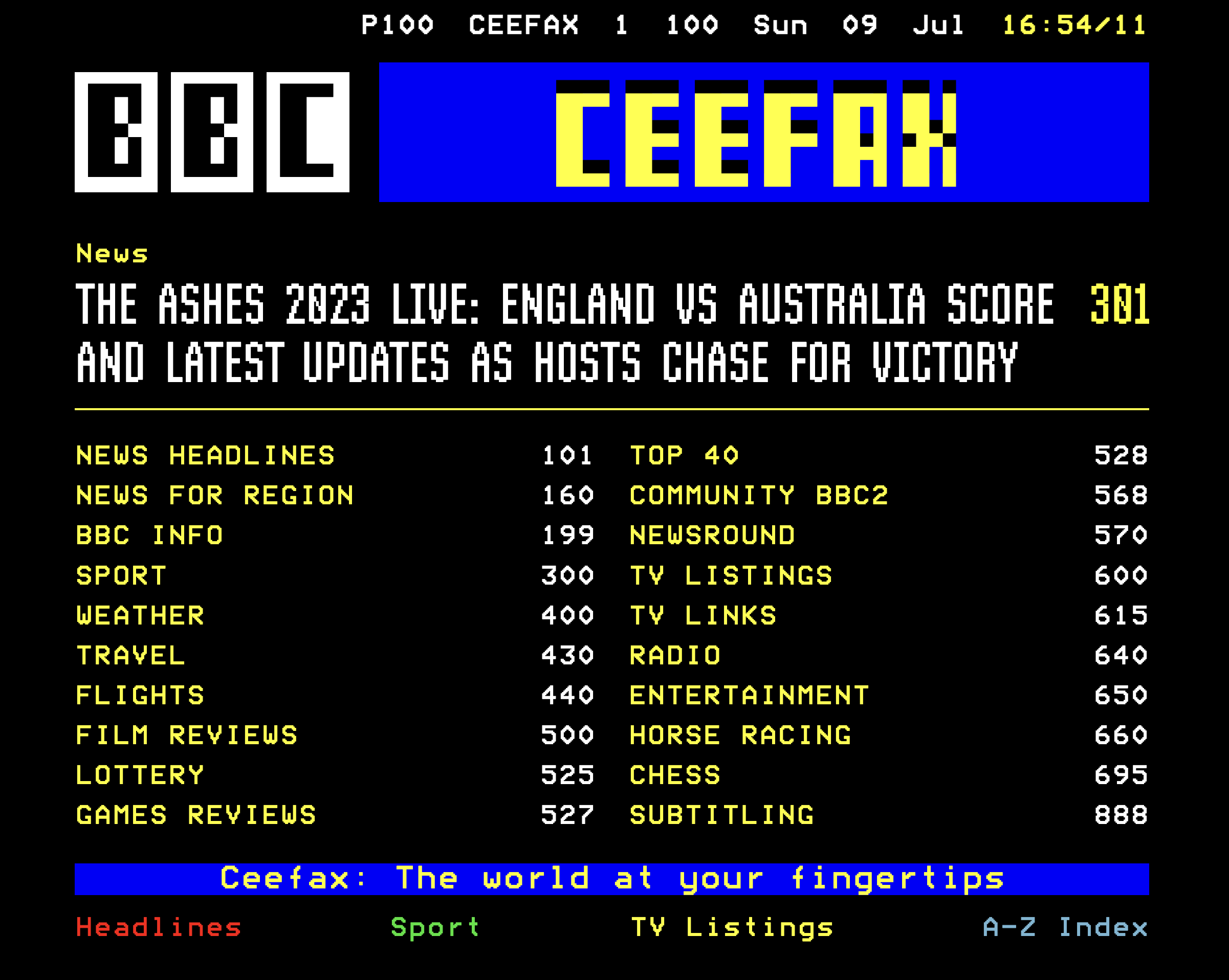 Teletext clone screenshot