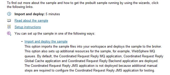 Figure 6 - Import and deploy the sample