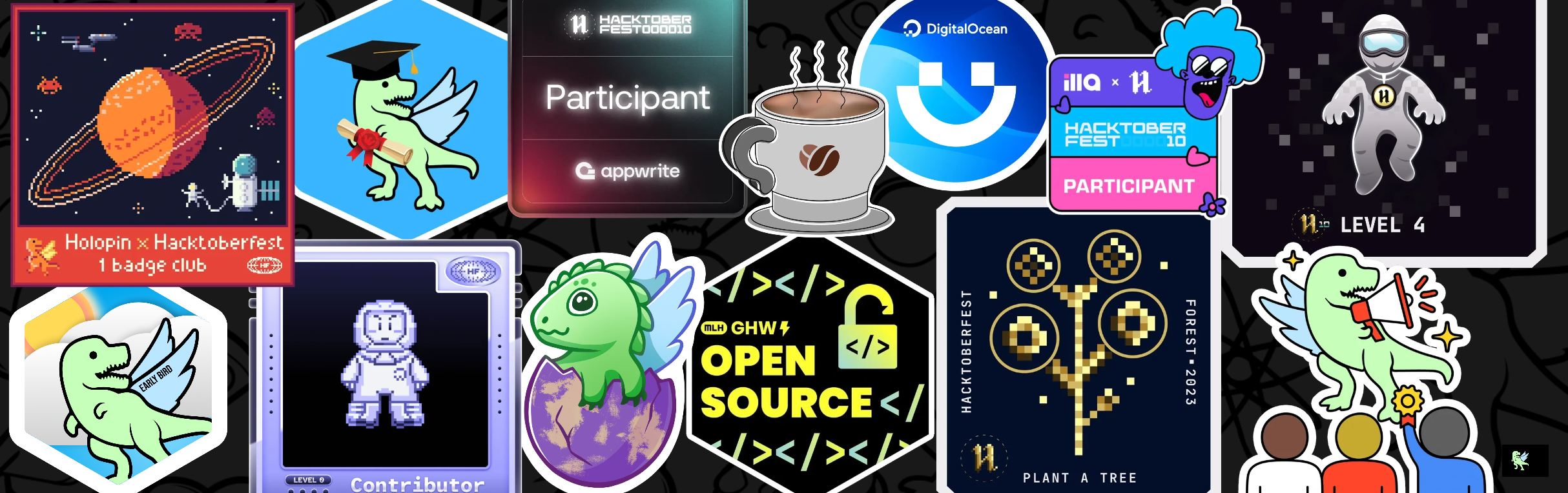 An image of @marinajcs's Holopin badges, which is a link to view their full Holopin profile