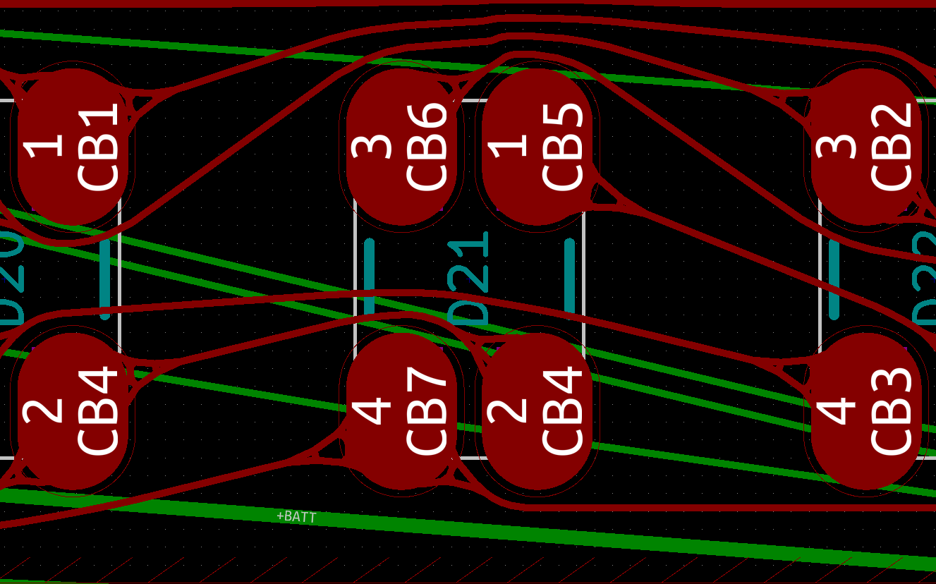 LED footprints after pad teardrops and rounding