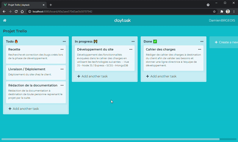 GitHub - DamienBRGEOIS/day-task: A simple Trello clone made with Vue JS ...