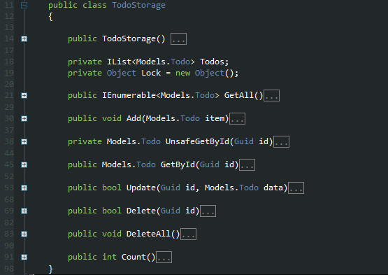 TodoStorage public method summary