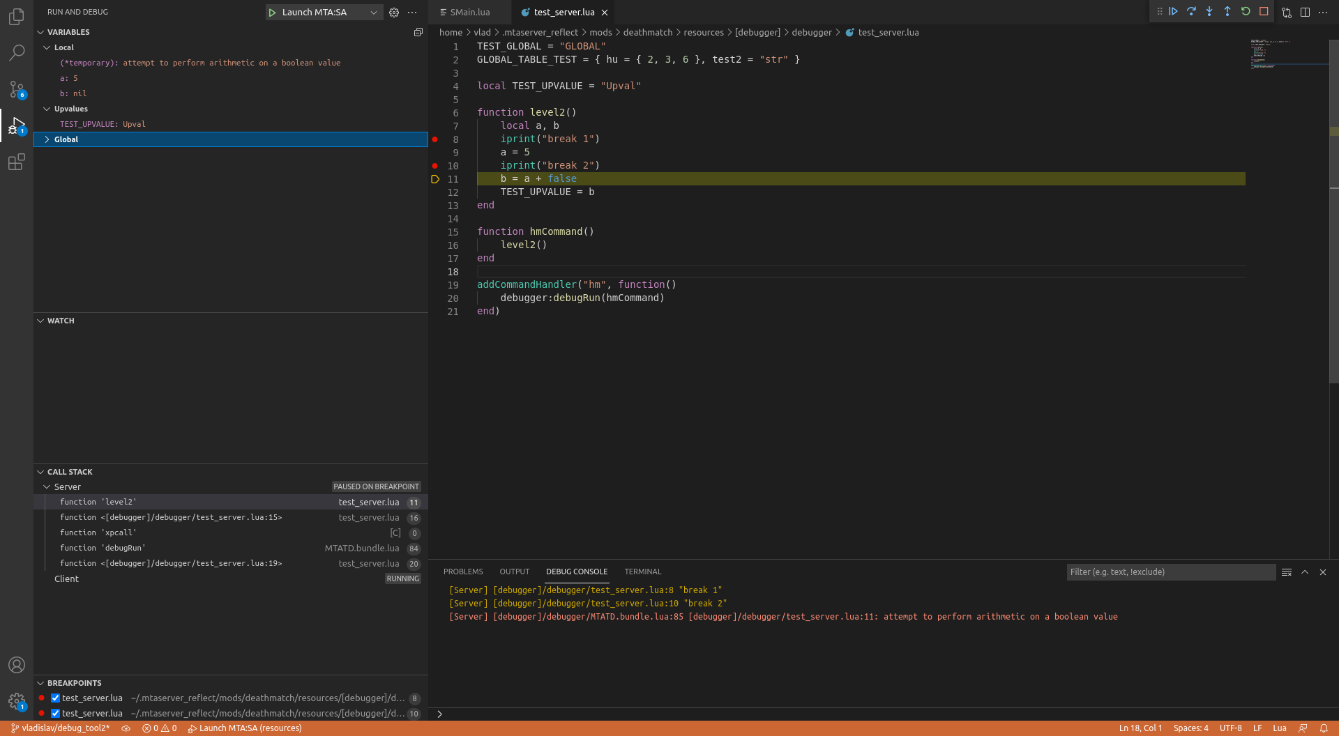 Debugger Screenshot