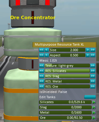 Ore Concentrator and Resource Tanks