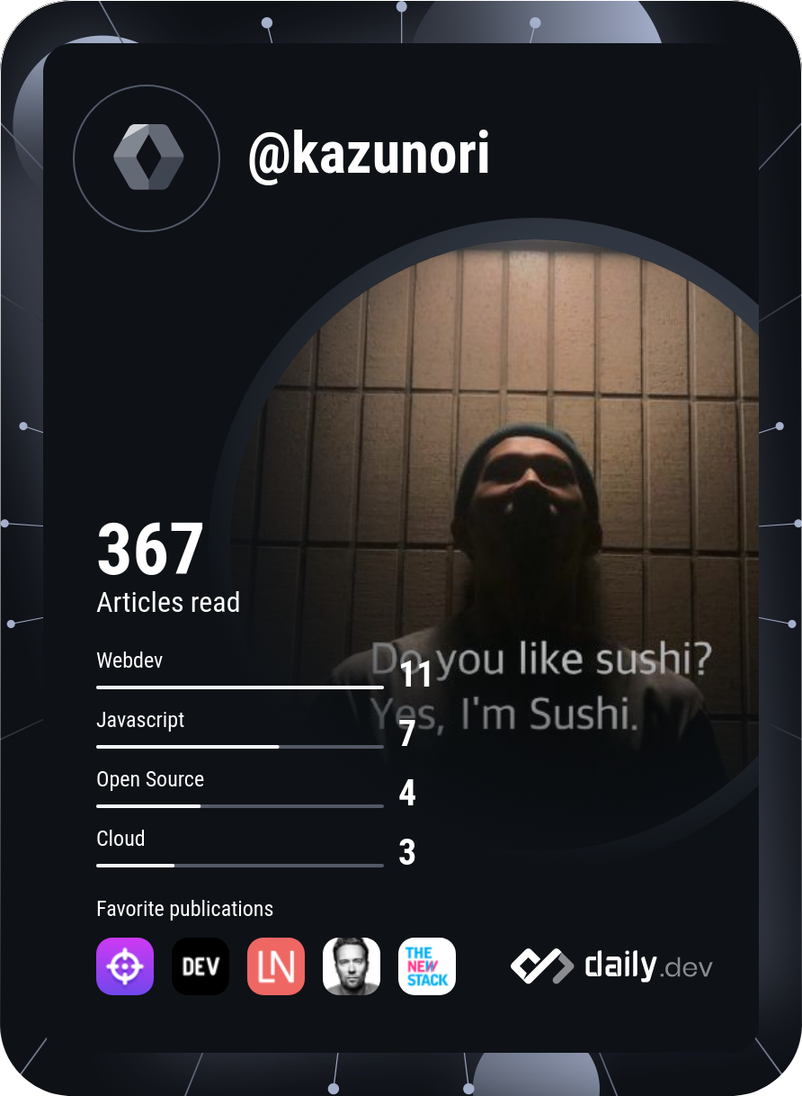 Kazunori's Dev Card