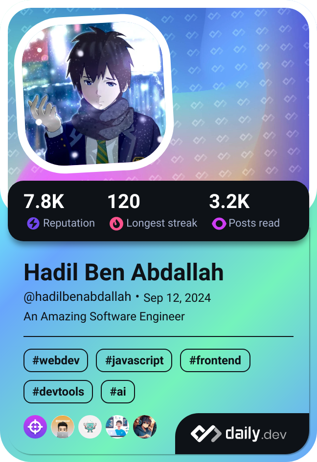 Hadil Ben Abdallah's Dev Card