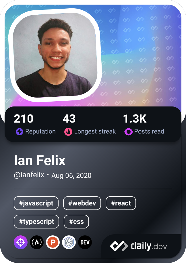 Ian Felix's Dev Card