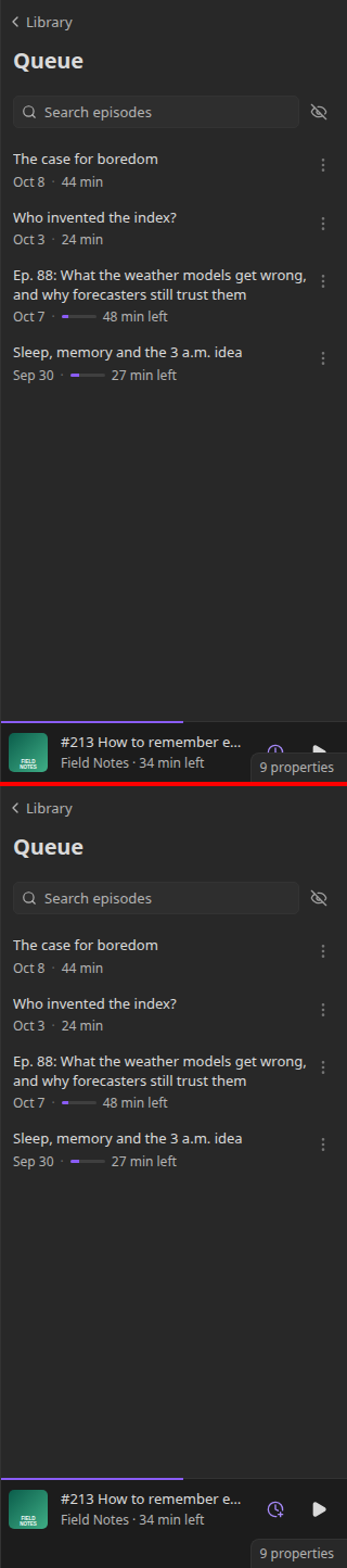 Status bar, sidebar dark