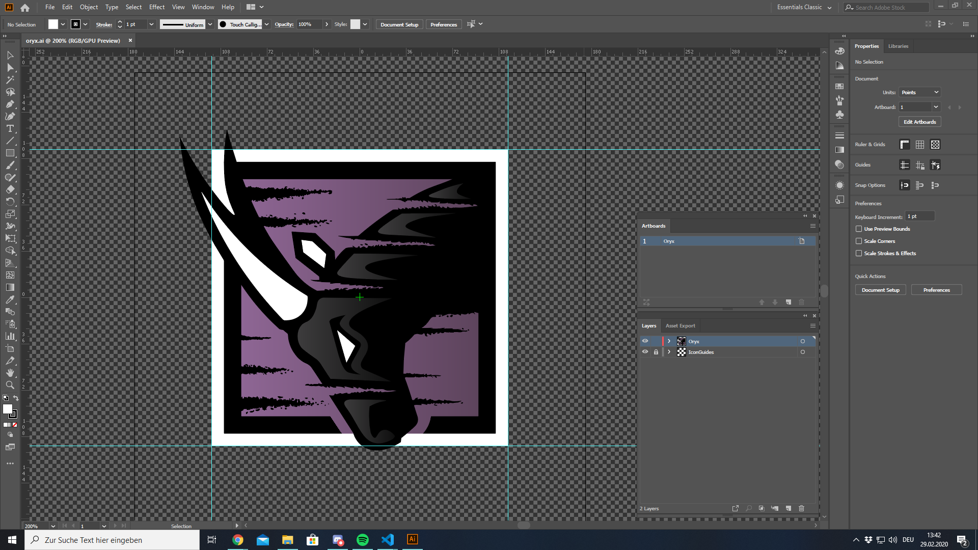 Finished example screenshot