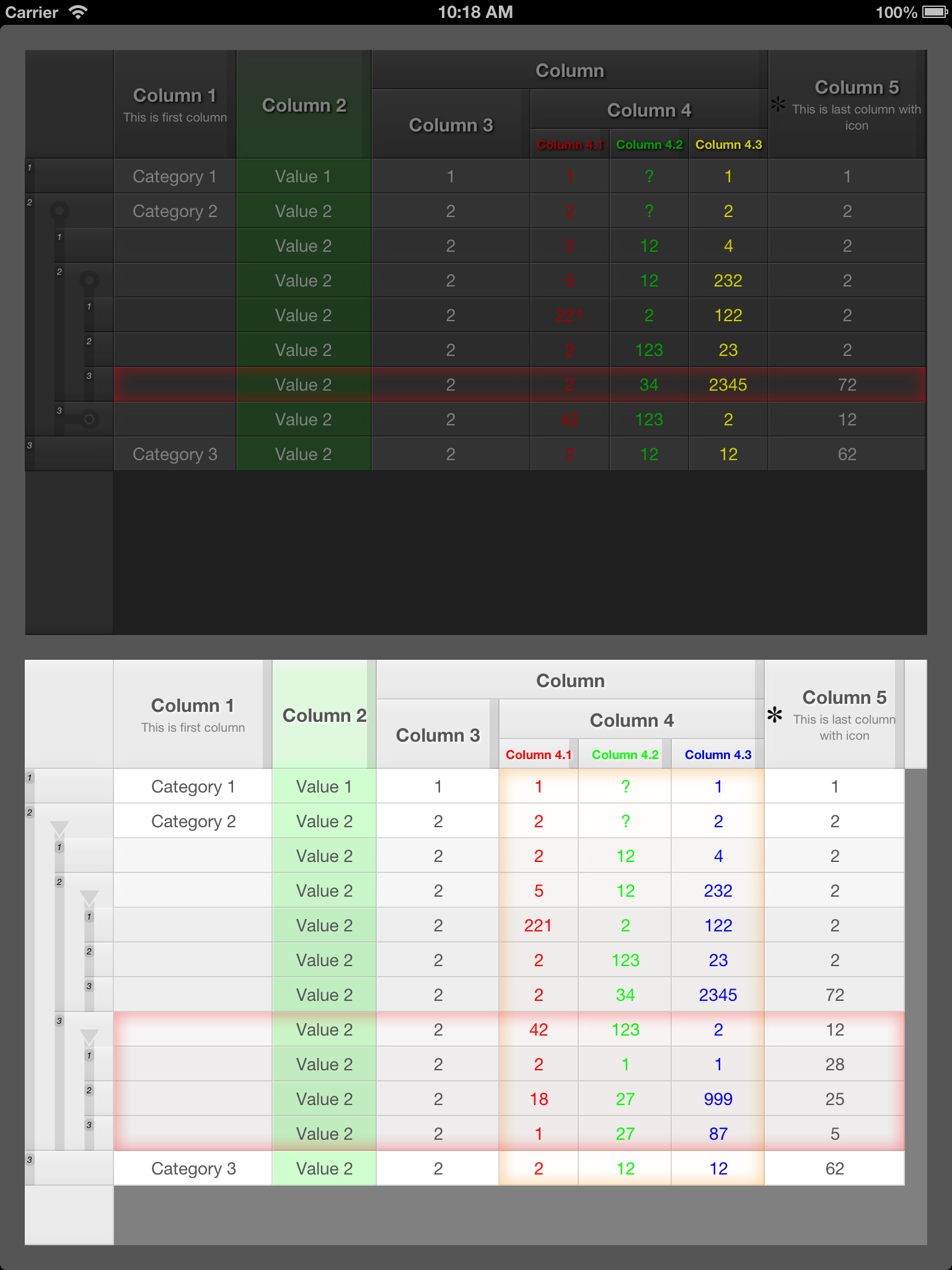 TSTableView examples