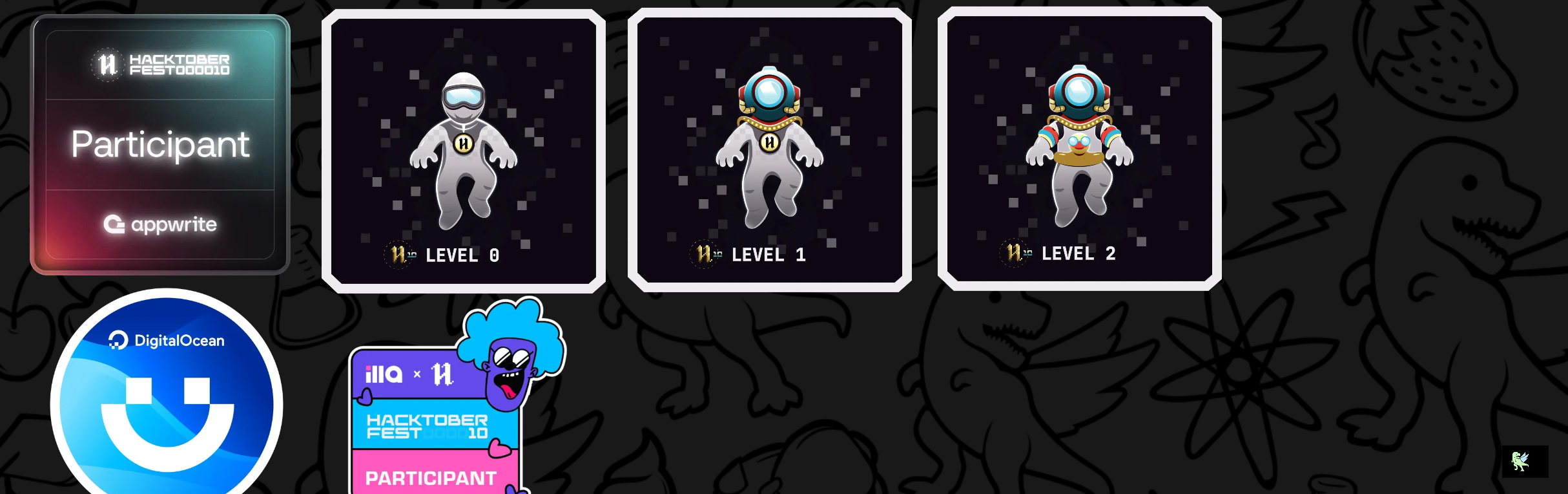 An image of @ishanpatil35's Holopin badges, which is a link to view their full Holopin profile