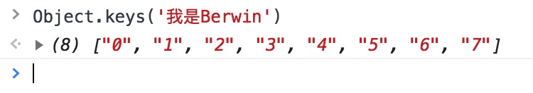 Object.keys('我是Berwin')