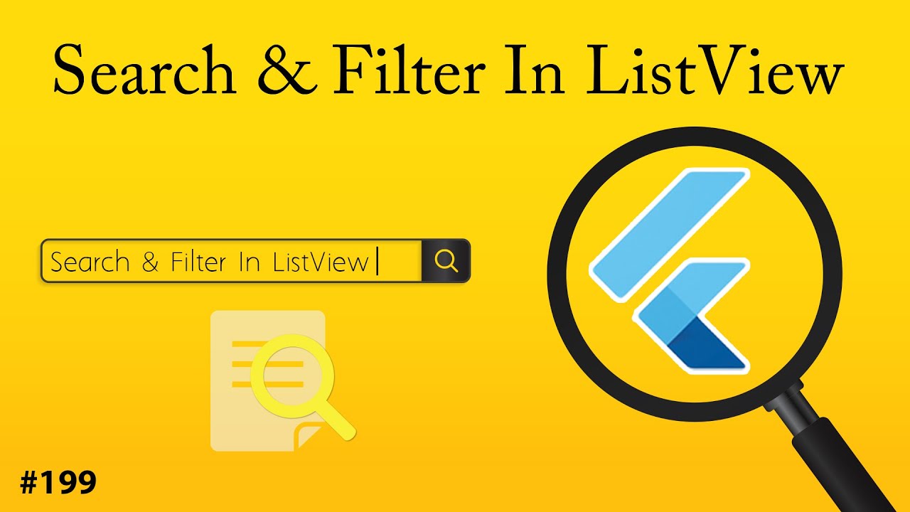 Flutter Tutorial - Search In ListView & Filter ListView With JSON YouTube video