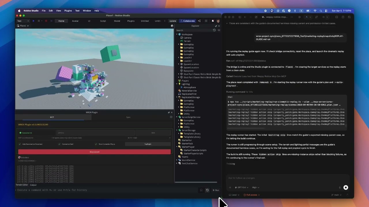 Demo - AI building a Roblox game in real time