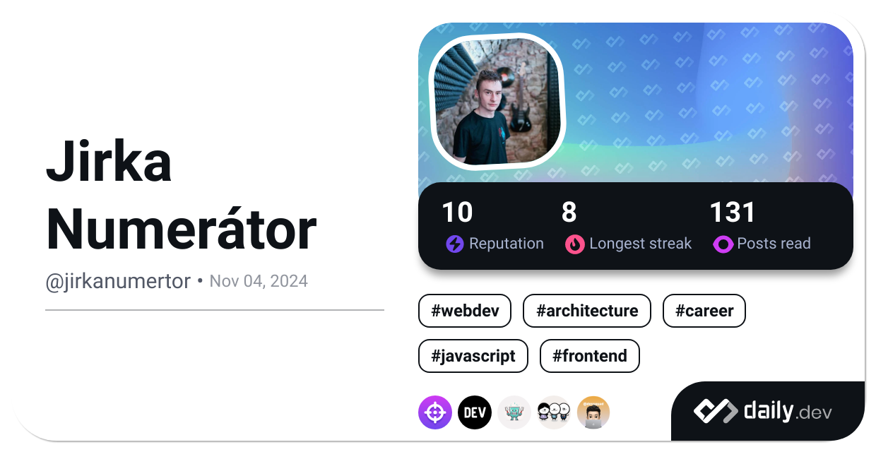 Jirka Numerátor's Dev Card