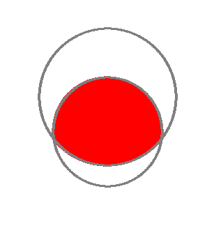 Fill the area of intersection of two Circles in PyGame