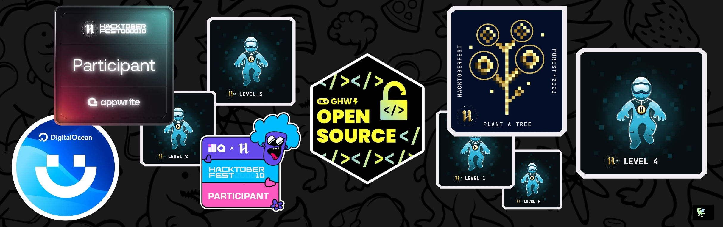 An image of @yrehan32's Holopin badges, which is a link to view their full Holopin profile