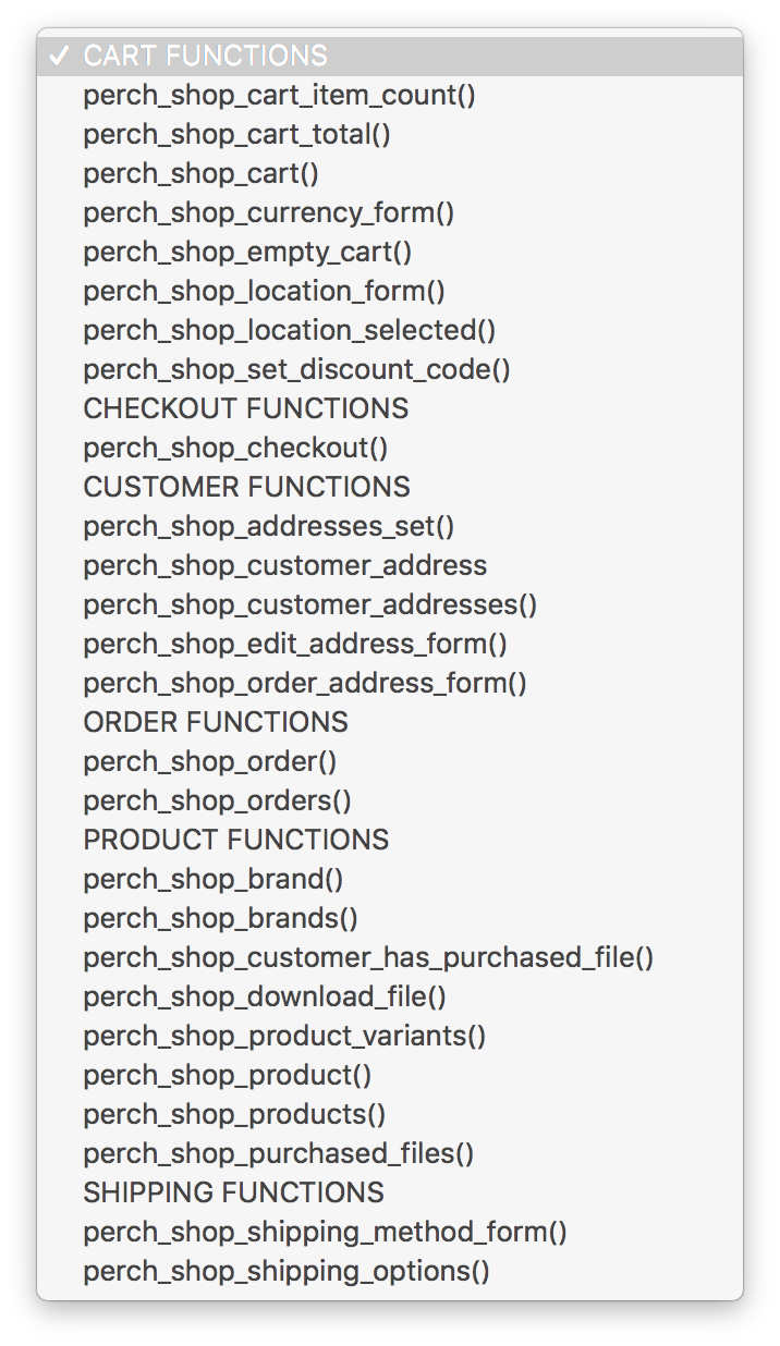 SSOP FUNCTIONS LIST