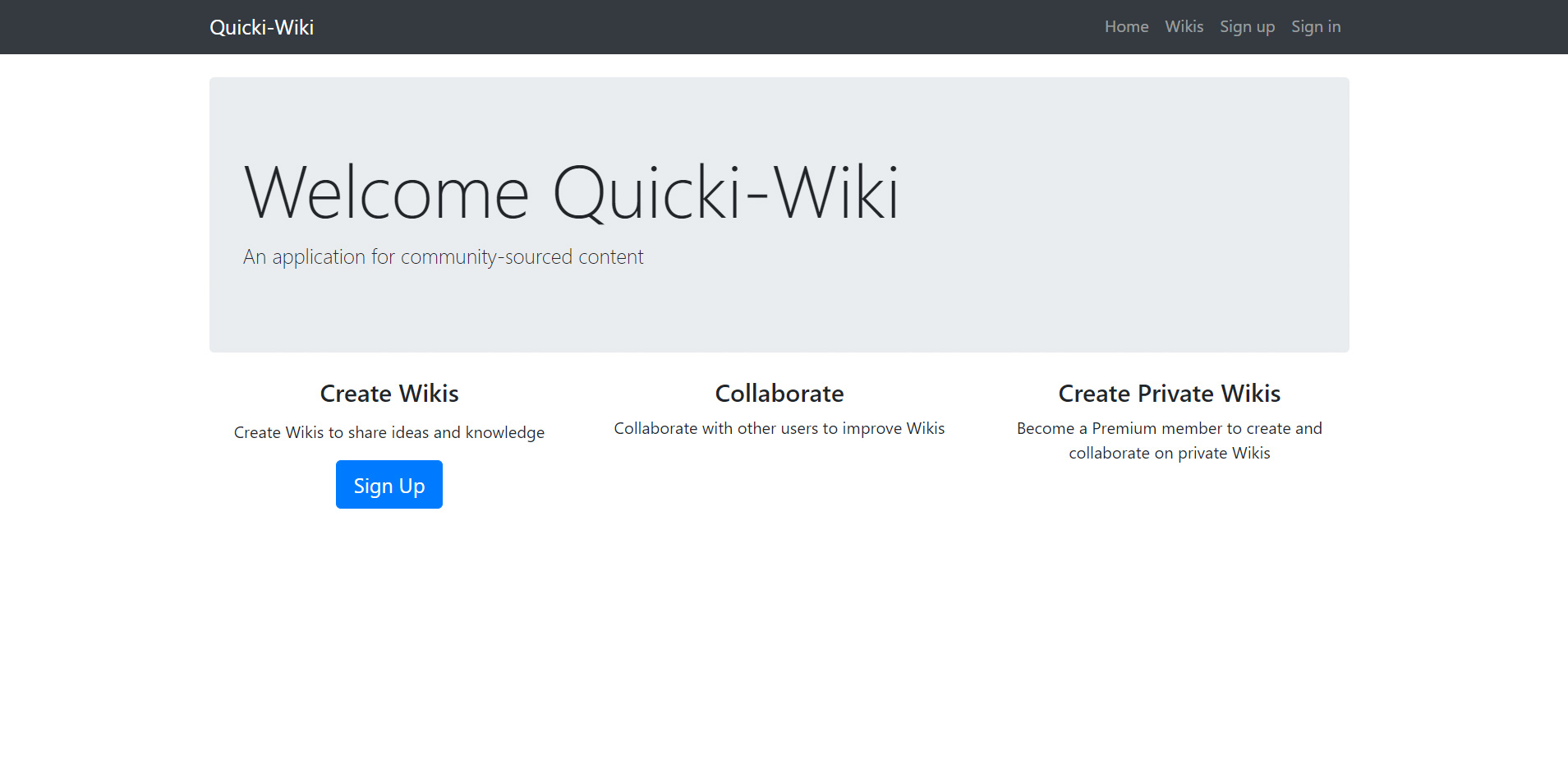 Quicki-Wiki Home Screenshot