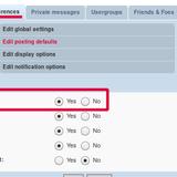 User posting defaults