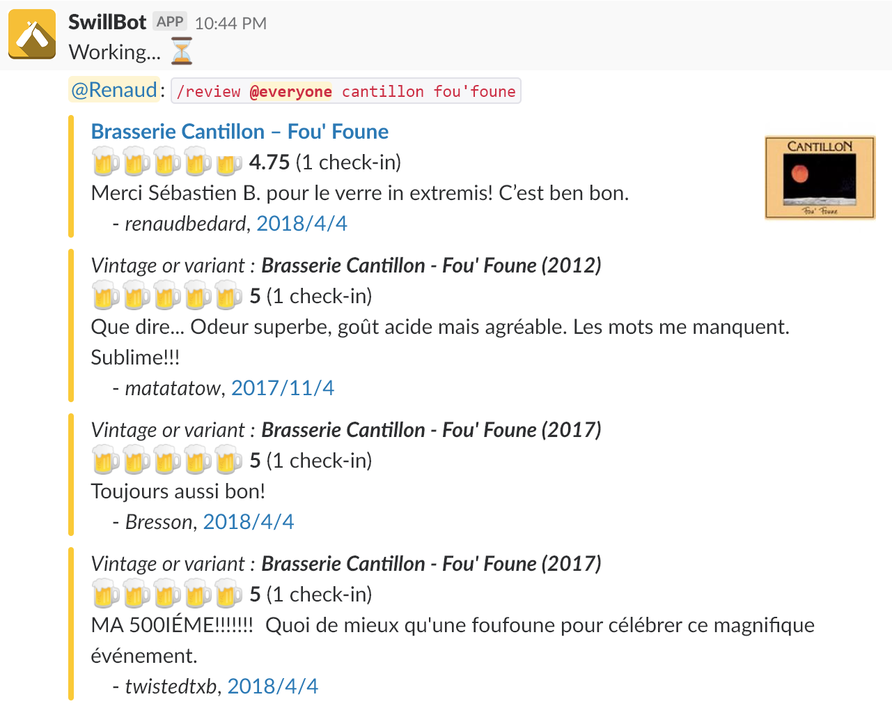 Variants and vintages