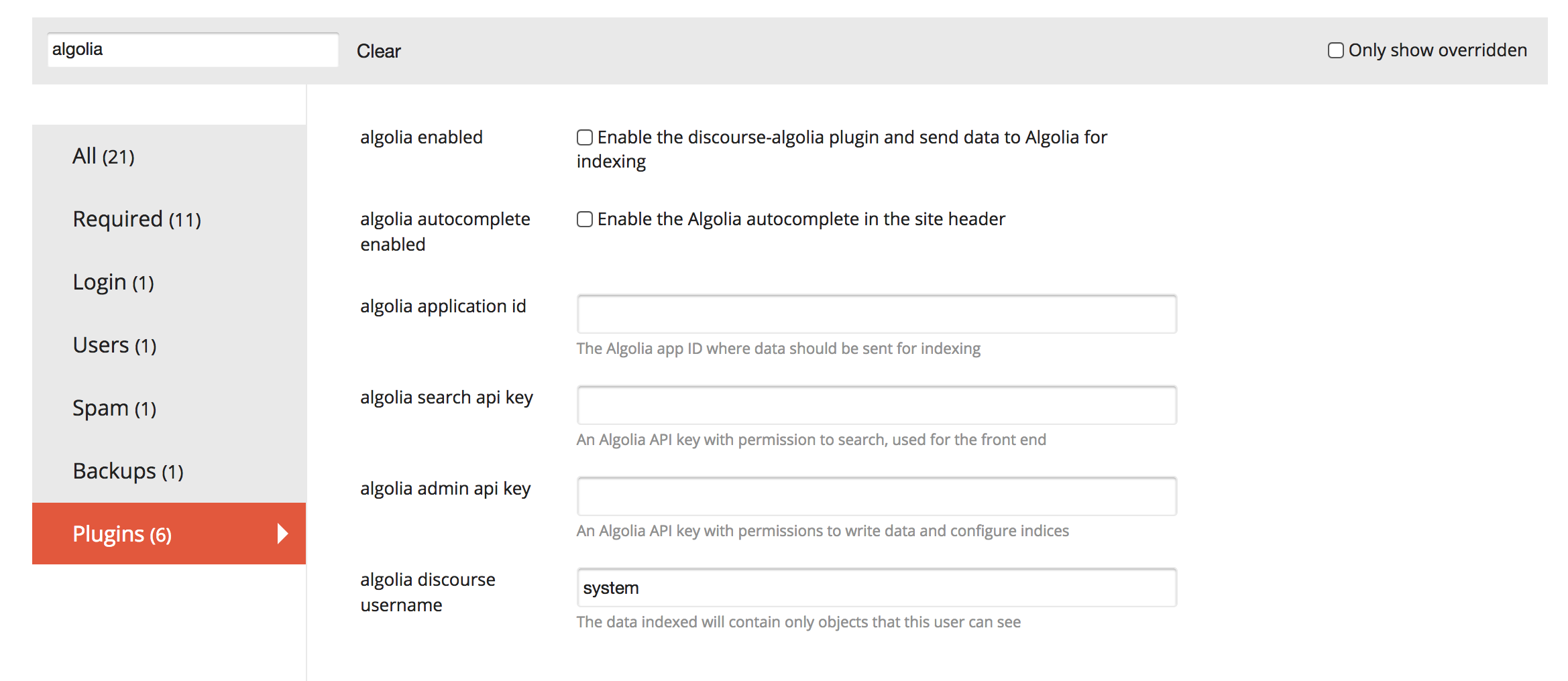 discourse-algolia configuration options