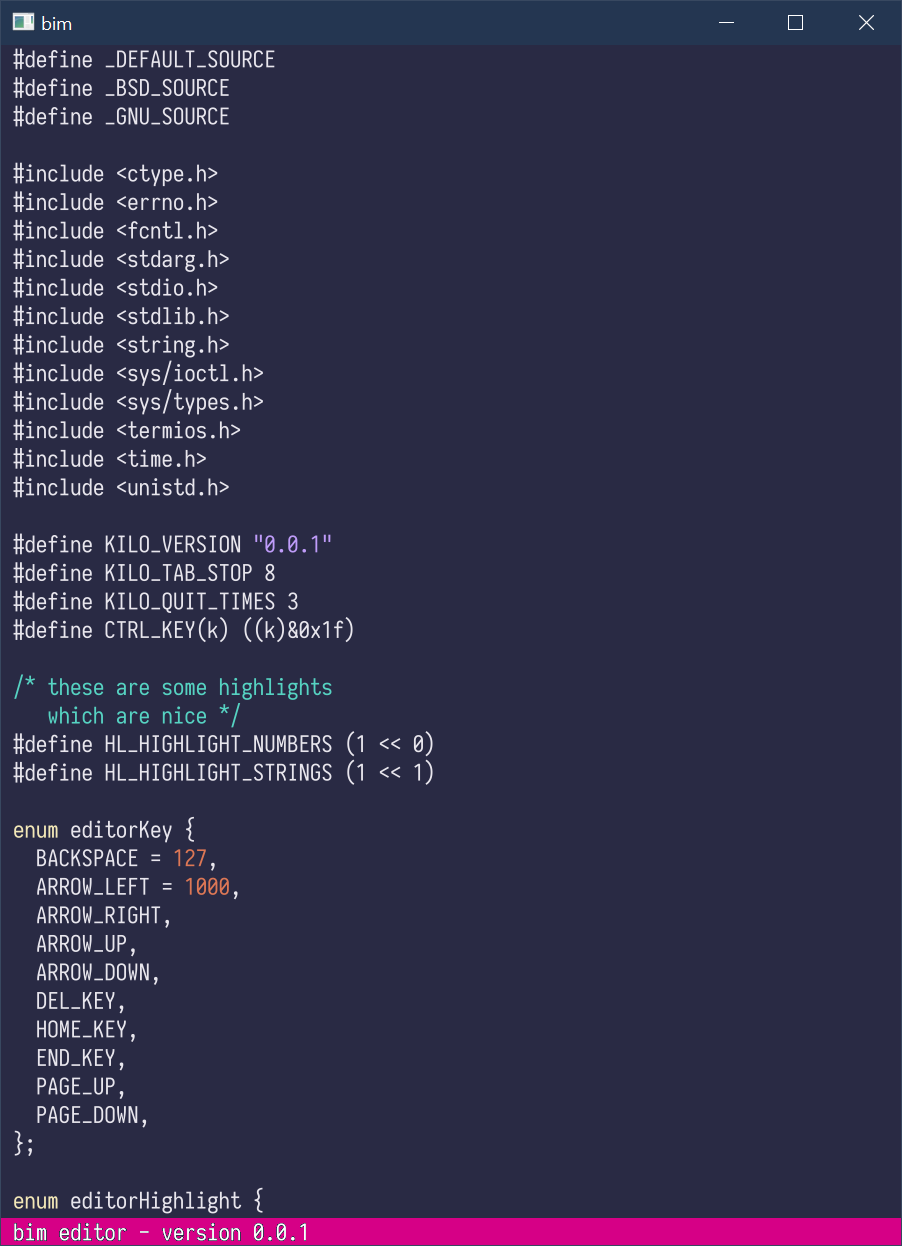 Basic syntax highlighting!