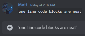 one line code blocks