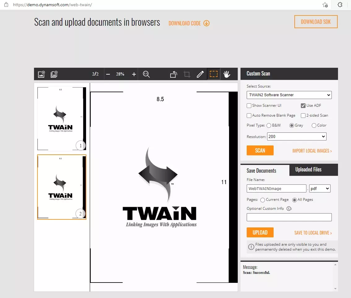 Dynamic Web TWAIN online demo