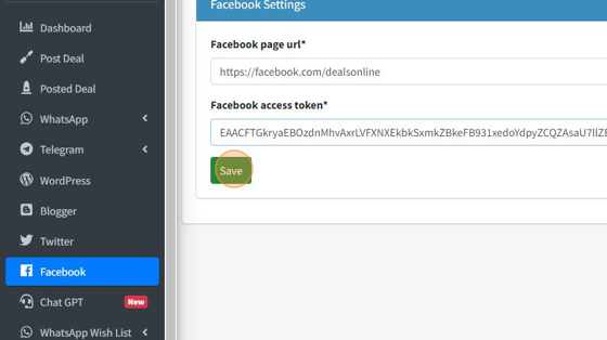 Add Facebook Token