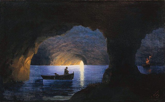 Alternative text: "Azure Grotto, Naples by Ivan Konstantinovich Aivazovsky (1841)"