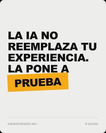 ¿Sabías que la IA no viene a reemplazarte, sino a optimizar tu experiencia? 🤔✨ En este carrusel, exploramos cómo la IA se convierte en una herramienta poderosa que transforma nuestra forma de trabajar y pensar. Desde la diversidad en su uso hasta la importancia de tener un framework interno sólido, cada punto es crucial para entender cómo esta tecnología amplifica los desafíos que enfrentamos. También abordamos cómo comprender tu negocio se vuelve más relevante que nunca en este nuevo panorama profesional. 🌟 👇 Desliza para ver más 👉 Para leer el artículo completo, visita: https://eduardoalvarez.dev/articles/la-ia-no-reemplaza-tu-experiencia-la-pone-a-prueba #InteligenciaArtificial #DesarrolloPersonal #InnovaciónTecnológica #TransformaciónDigital #NegociosInteligentes