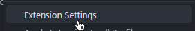 Extension settings option