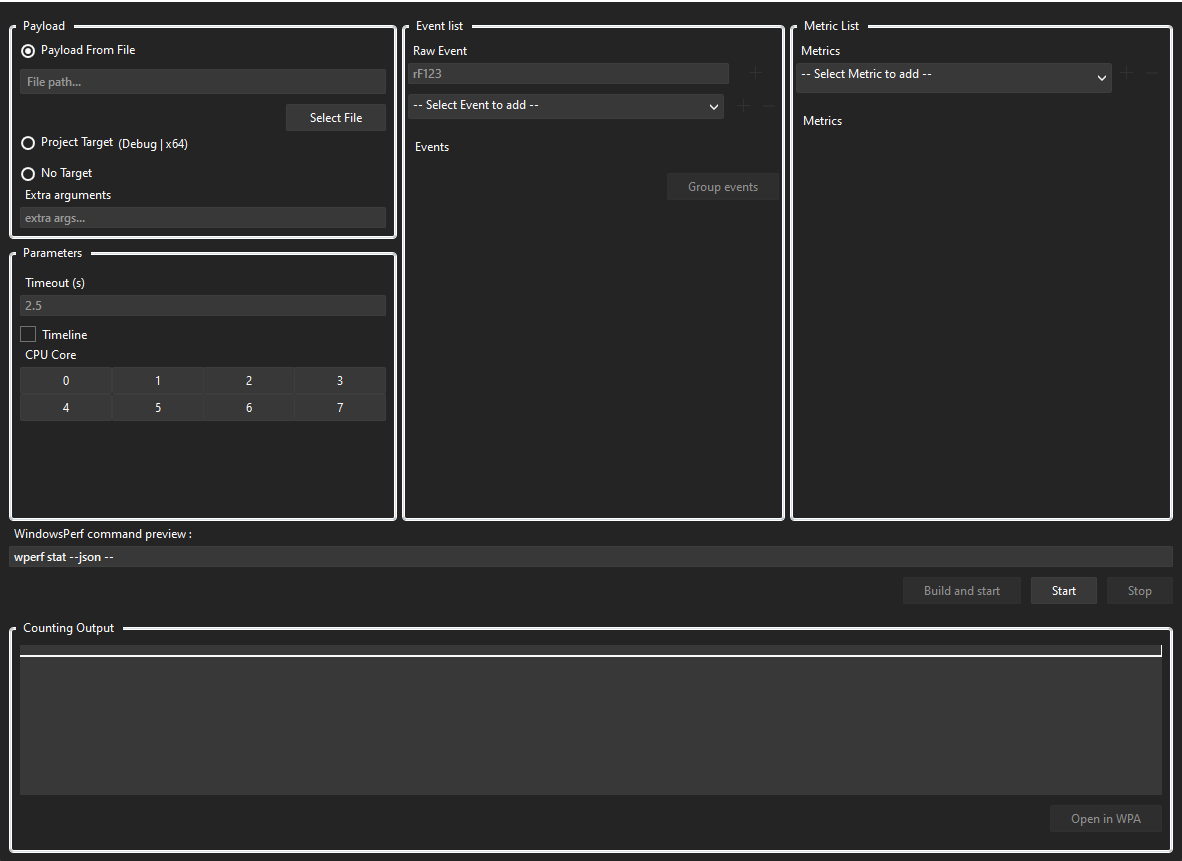 Counting UI overview