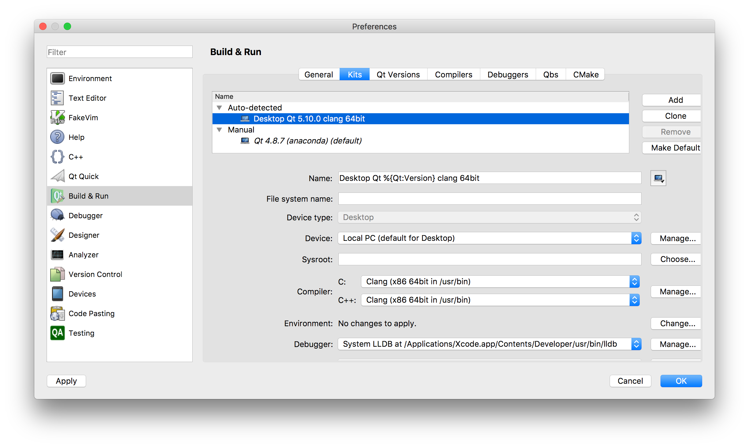 Image of Qt Configuration